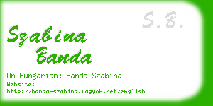 szabina banda business card